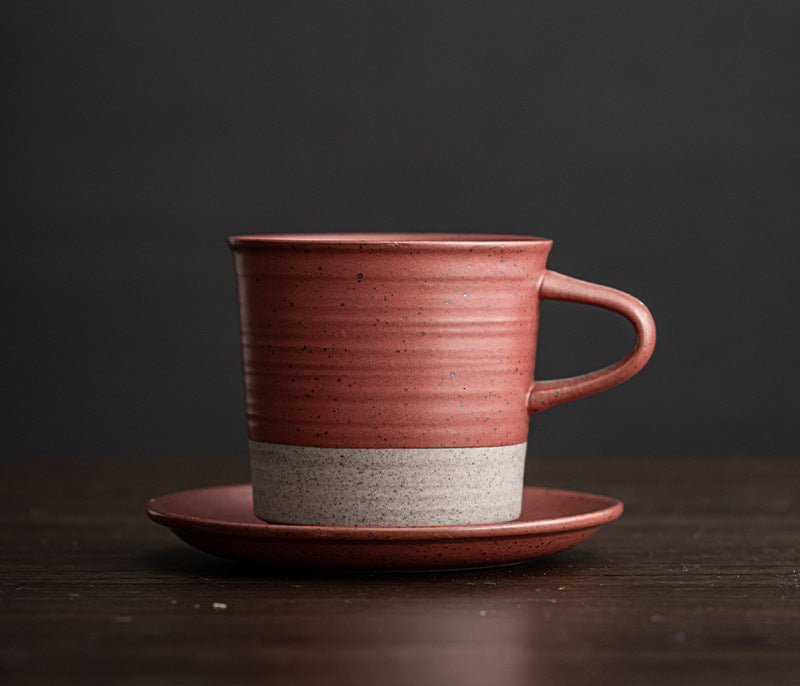 Gohobi Tasse à café en céramique de style japonais avec soucoupe 006