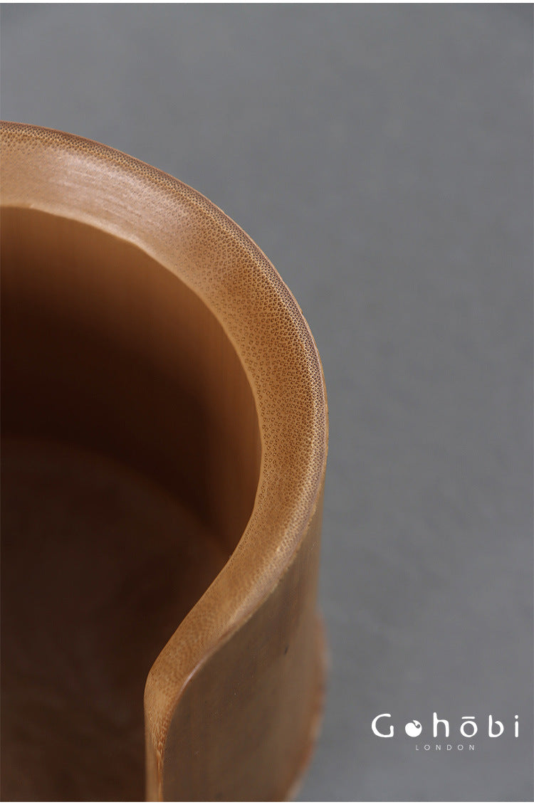 Gohobi Bamboo Woven Tea Cup Holder Basket – Zen Style Tea Cup Storage Tube & Chopstick Basket