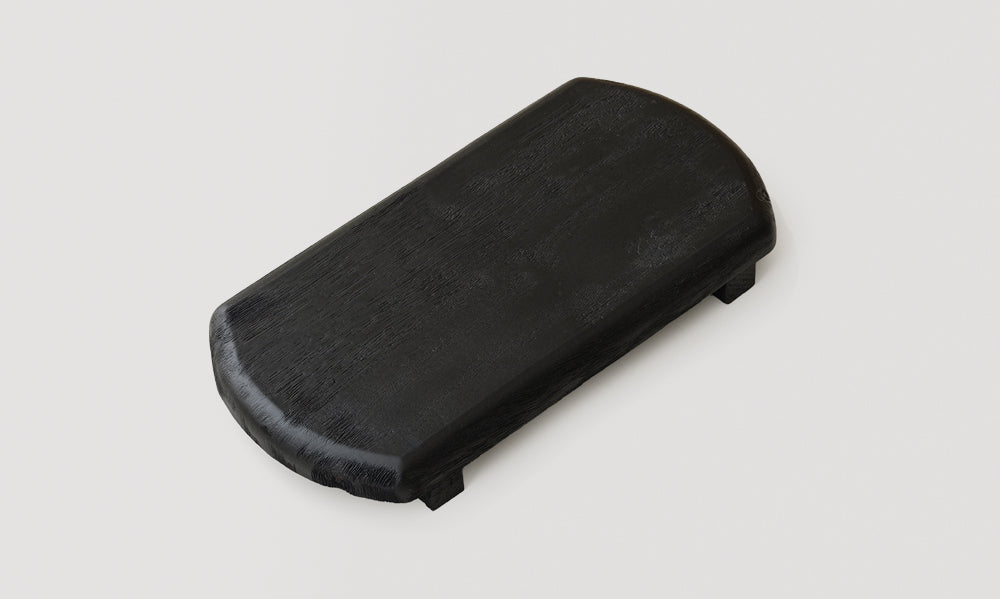 Plateau noir en bois carbonisé de style japonais Gohobi Wabi-Sabi 003