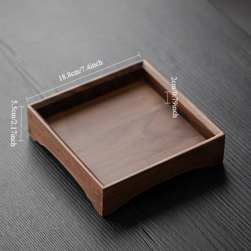 Plateau de service en noyer Wabi-Sabi de style japonais Gohobi 010