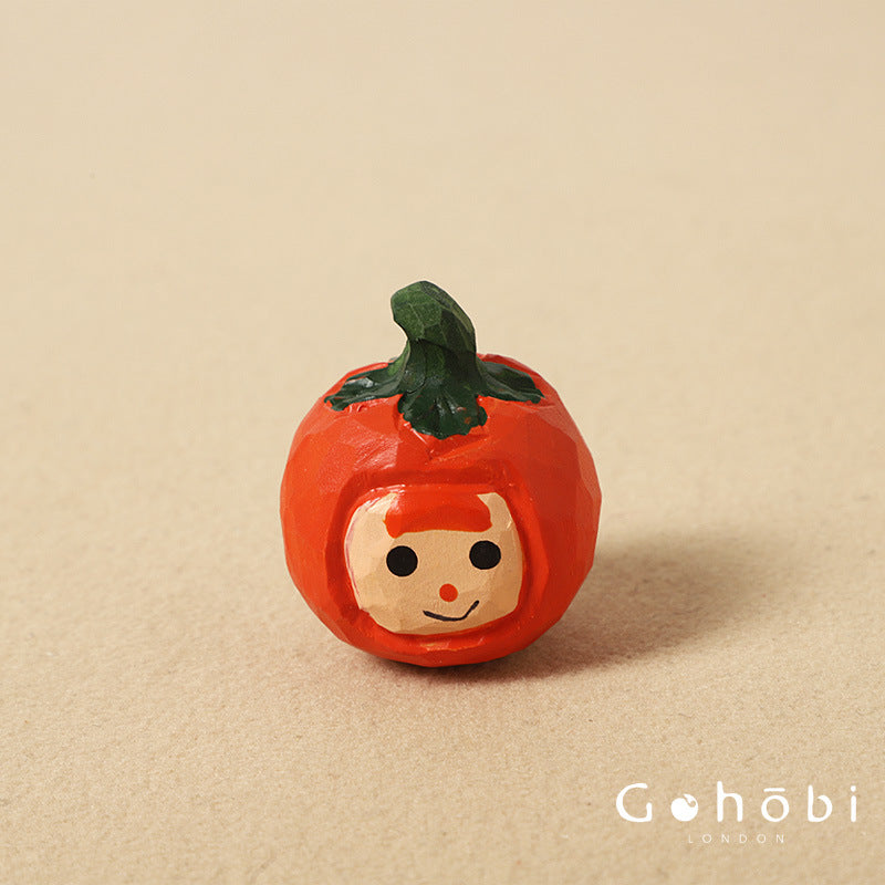 Gohobi Handcrafted Wooden Watermelon Ornament – Handmade Solid Wood Fruit Sculpture Home Decor