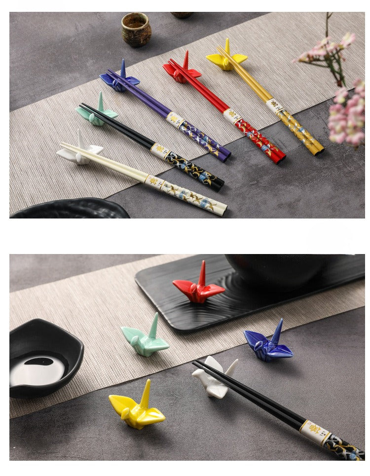Ensemble de porte-baguettes en forme de lapin en jade à fleurs dorées de style japonais, coffret cadeau pour baguettes haut de gamme pour la fête de la mi-automne, serpillière à baguettes en céramique, sens haut de gamme pour la maison