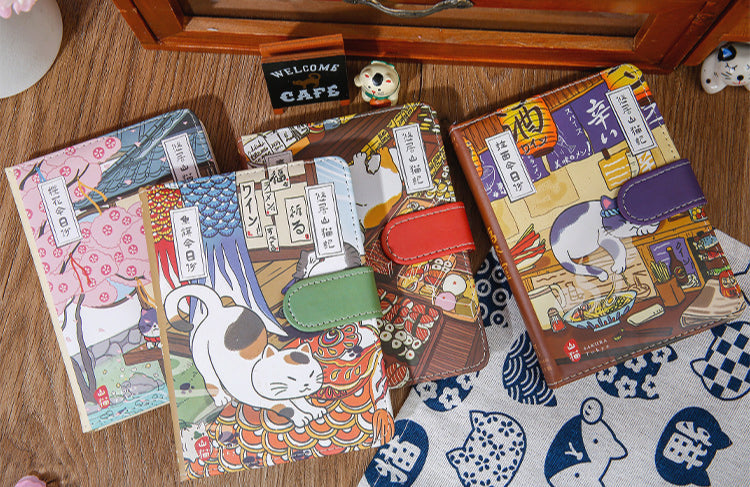 Carnet magnétique Gohobi Chat japonais, agenda mensuel, carnet d'étude, agenda de poche