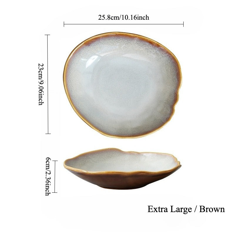 Gohobi Vintage Kiln-Change Irregular Plate