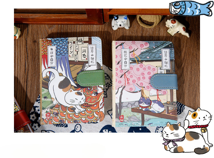 Carnet magnétique Gohobi Chat japonais, agenda mensuel, carnet d'étude, agenda de poche