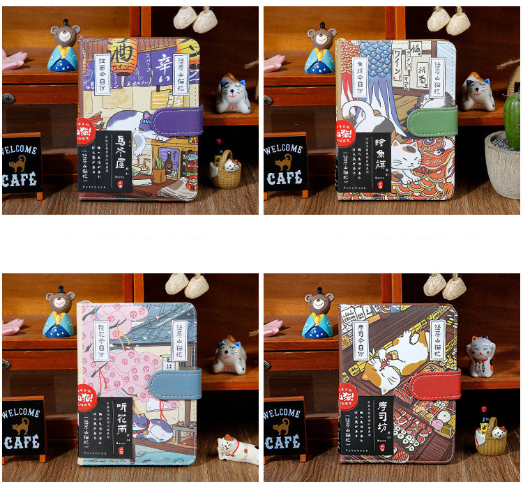 Carnet magnétique Gohobi Chat japonais, agenda mensuel, carnet d'étude, agenda de poche