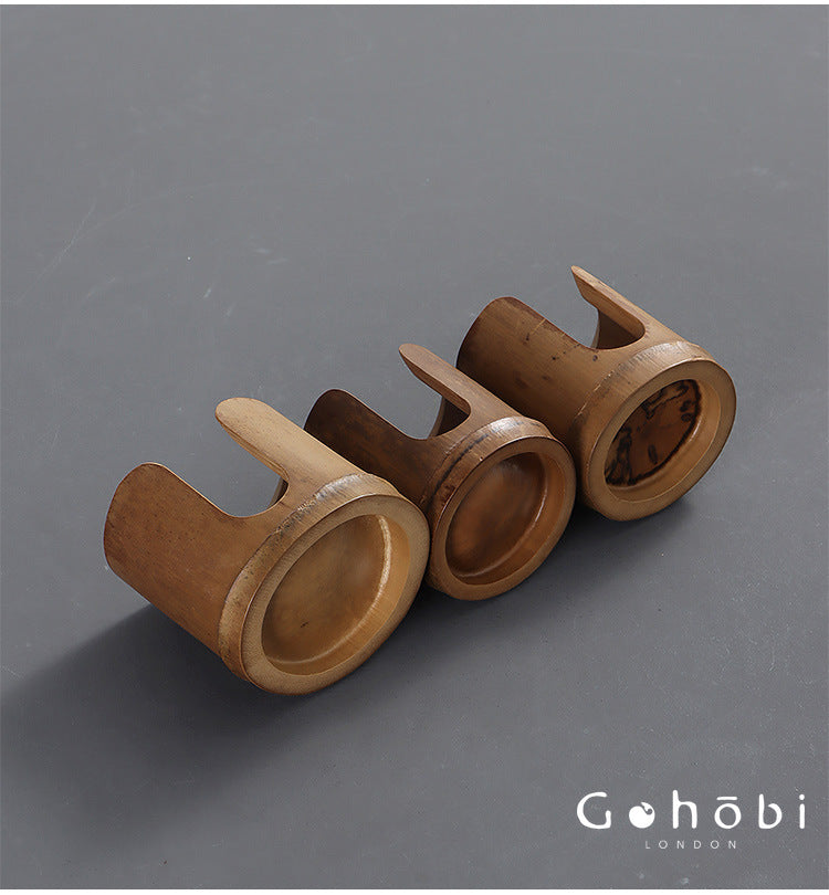 Gohobi Bamboo Woven Tea Cup Holder Basket – Zen Style Tea Cup Storage Tube & Chopstick Basket