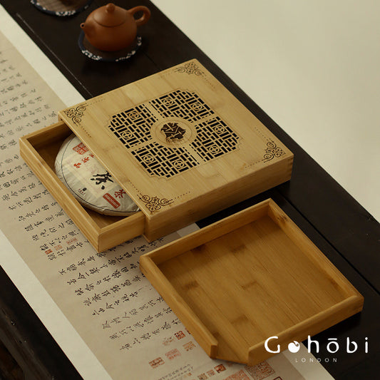 Gohobi Bamboo Pu’er Tea Tray – Multi-Layer Drawer Style Gongfu Tea Tray