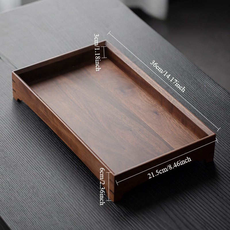 Plateau de service en noyer Wabi-Sabi de style japonais Gohobi 010