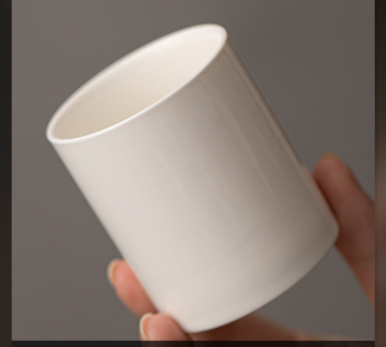 Gohobi White Porcelain Matcha Cup – Large Capacity Master Cup for Gongfu Tea, Home, and Office Use