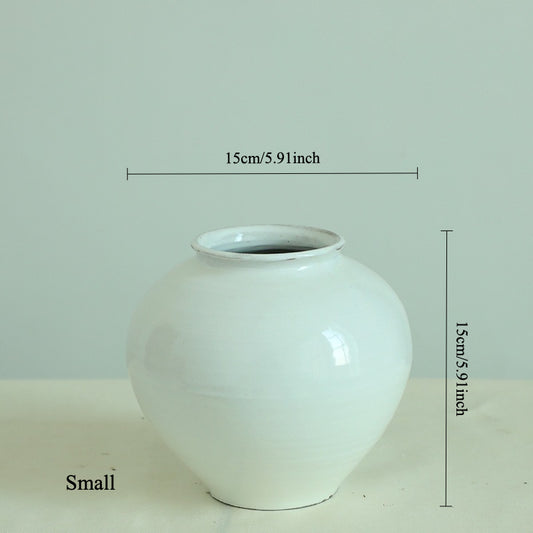 Gohobi White Moon Jar Ceramic Vase