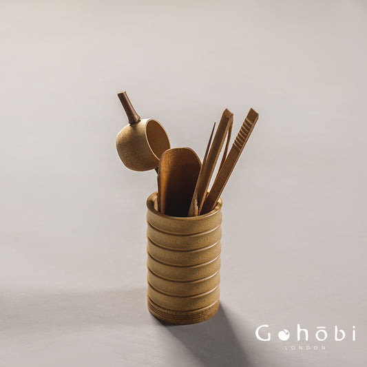 Gohobi Bamboo Basket Tea Accessories Set – Japanese-Style Six Gentlemen Kung Fu Tea Tools