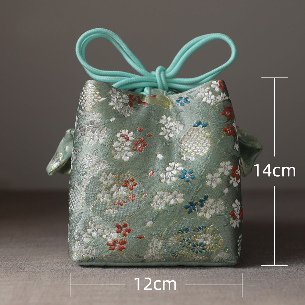 Gohobi Colourful Brocade Teaware Storage Travel Bag Shifuku