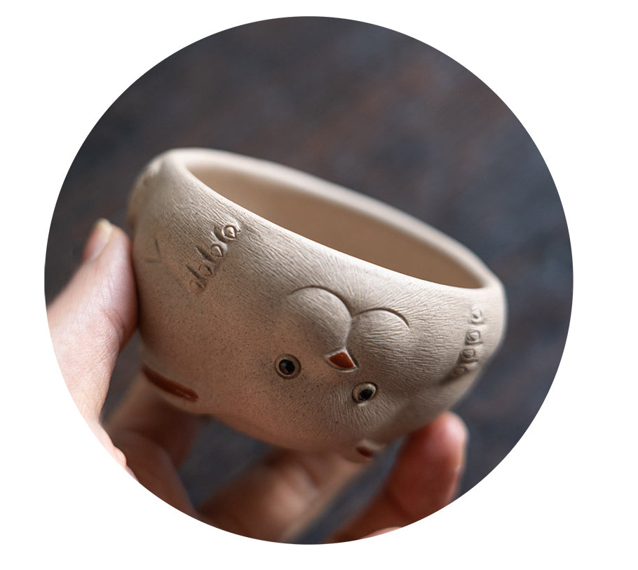 Tasse à thé en céramique faite à la main en forme de lapin de Gohobi