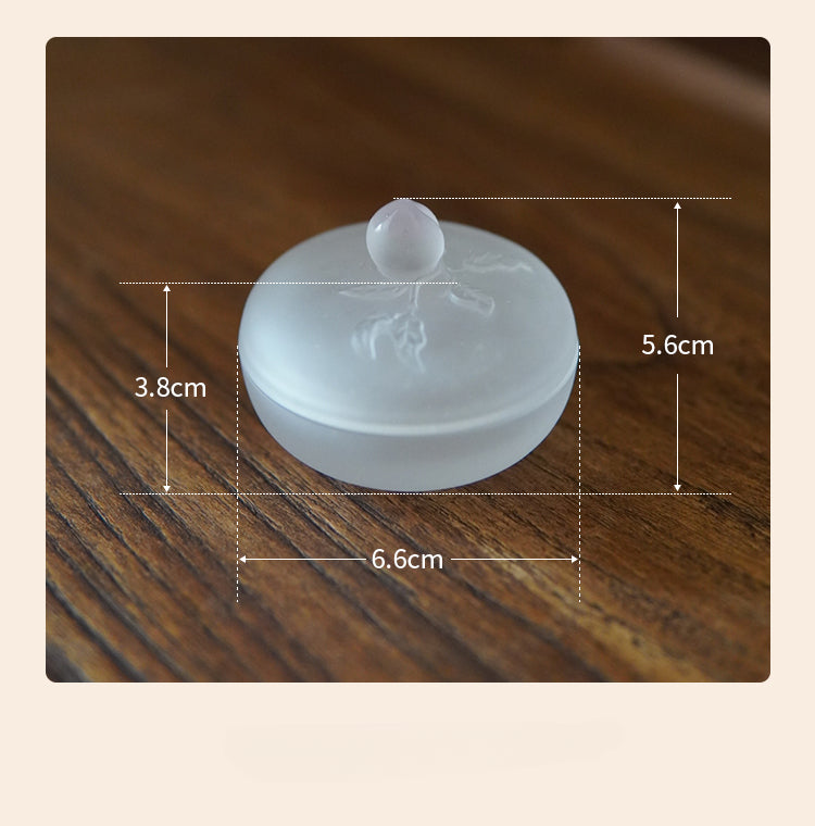 Gohobi Pate de Verre Blanc Pêche Étui en Verre Coloré Boîte à Encre Porte-Bijoux Conteneur