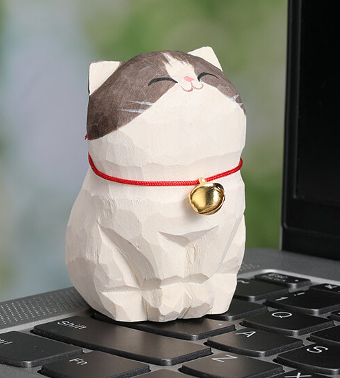 Gohobi Handcrafted Large Wooden Ragdoll Cat Ornament