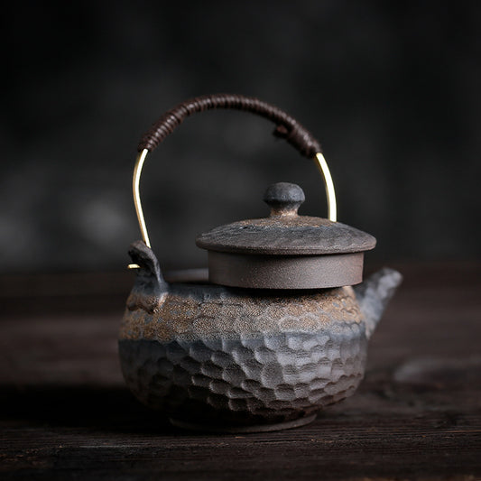 Gohobi Handmade Golden Black Large Teapot