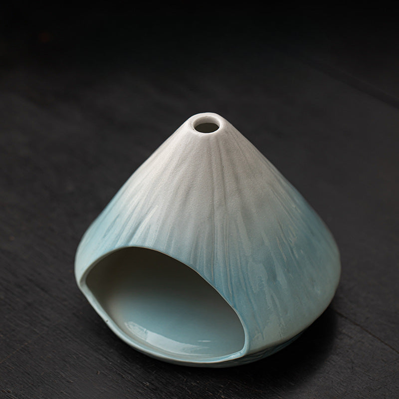 Cheminée à encens du Mont Fuji, brûleur d'encens en cèdre et sauge, grand four en bois sacré péruvien, brûleur d'encens en céramique
