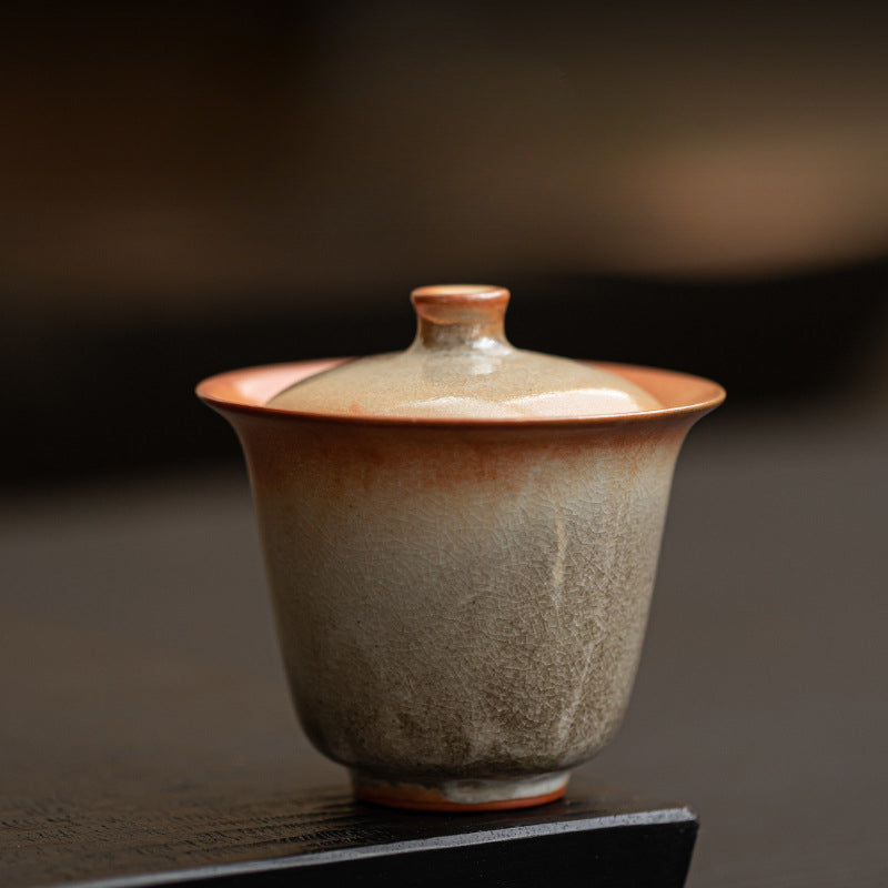 Gaiwan chat peint à la main à l'encre noire fait main Gohobi 010
