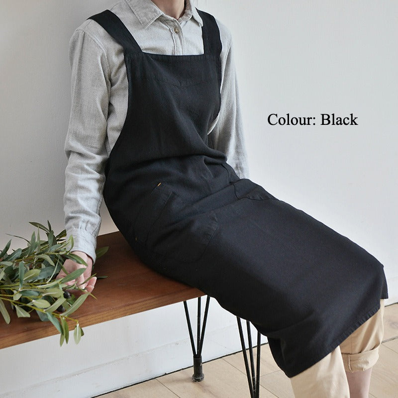 Gohobi Japanese Minimalist Linen Gardening Apron