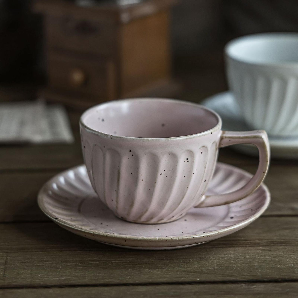 Ensemble tasse à café et soucoupe en grès japonais fait main Gohobi