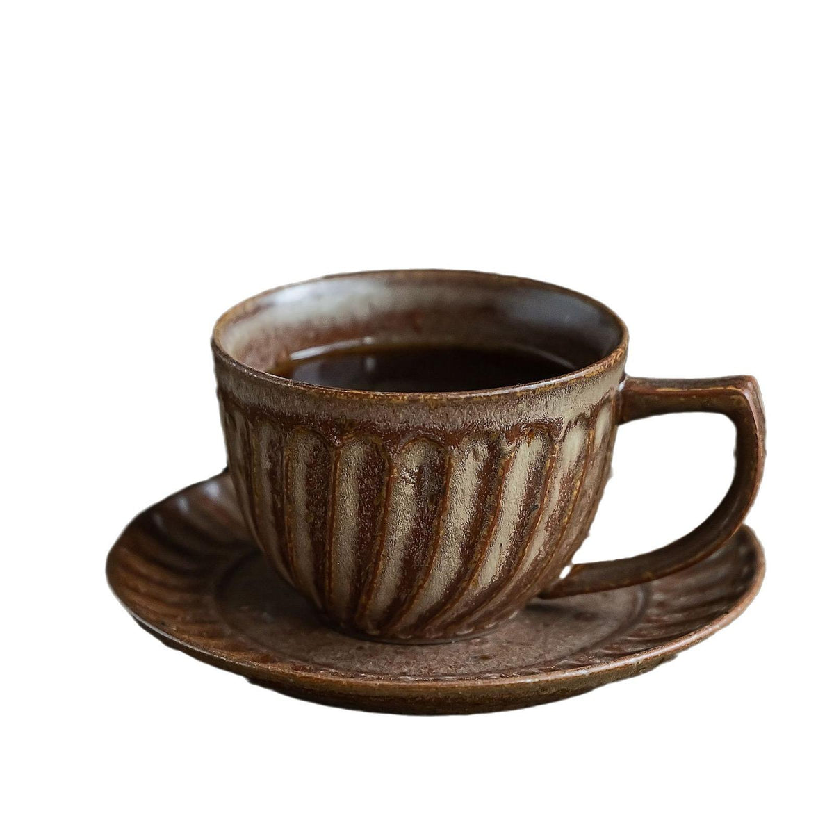 Ensemble tasse à café et soucoupe en grès japonais fait main Gohobi