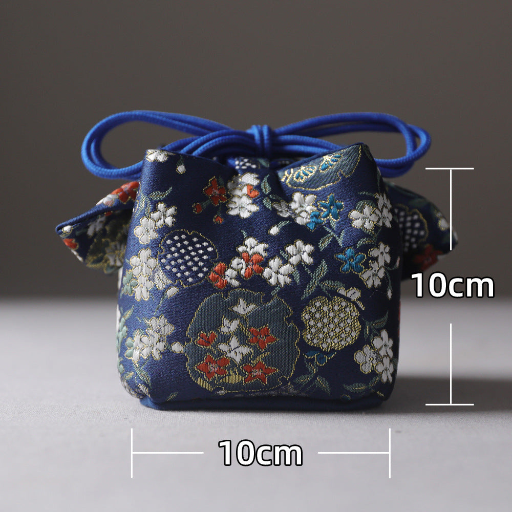 Gohobi Colourful Brocade Teaware Storage Travel Bag Shifuku