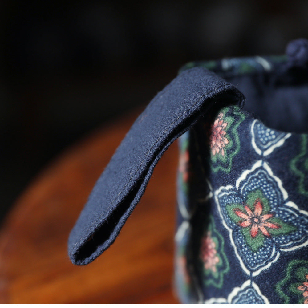 Sac de voyage de rangement pour théière à motif floral ancien de Gohobi