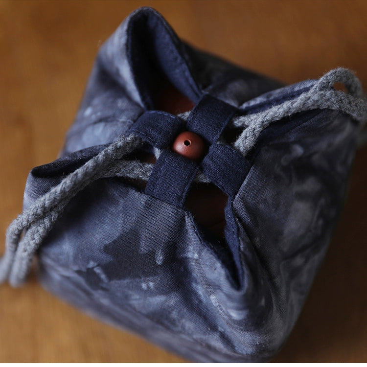 Sac de voyage de rangement pour théière en tissu teint Gohobi