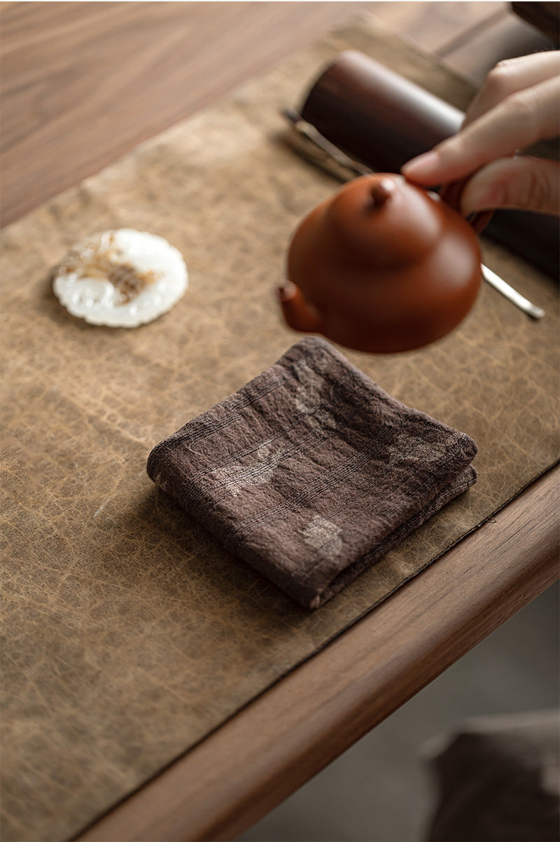Torchon Gongfu en coton et lin teint à la main Gohobi