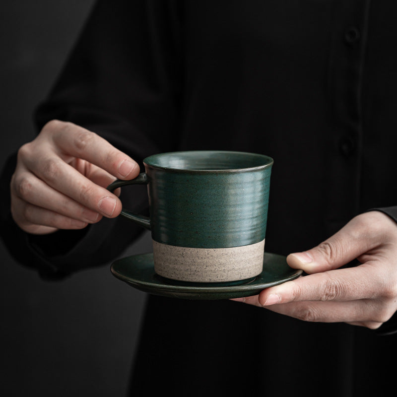 Gohobi Tasse à café en céramique de style japonais avec soucoupe 006