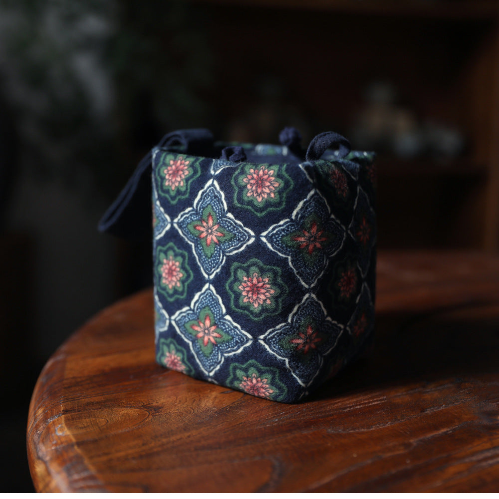 Sac de voyage de rangement pour théière à motif floral ancien de Gohobi
