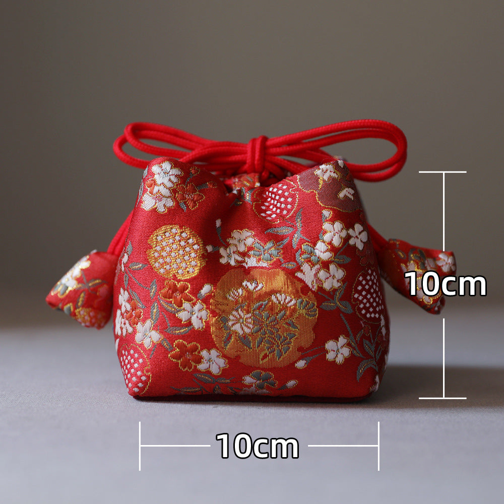 Gohobi Colourful Brocade Teaware Storage Travel Bag Shifuku