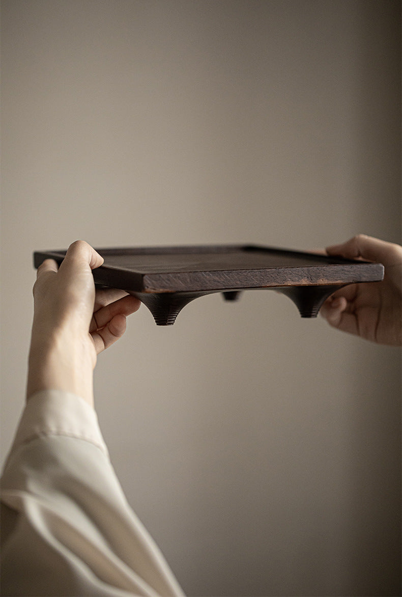 Gohobi Japanese-style Wabi-Sabi Ebony Black Square Tray 004