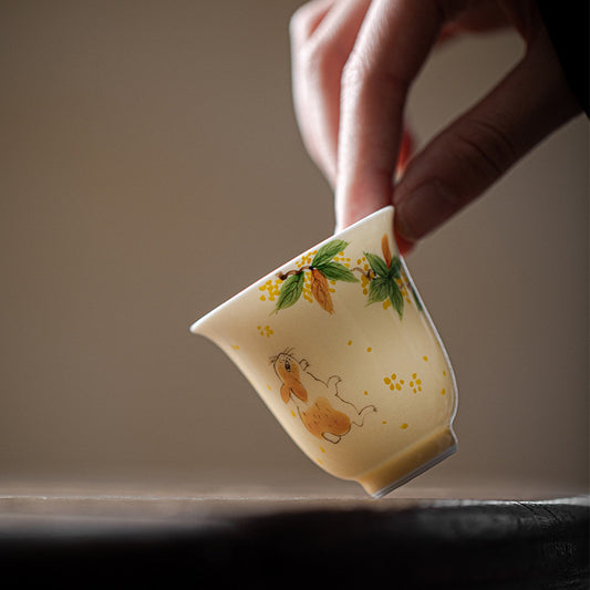 Gohobi Hand-Painted Osmanthus Ceramic Tea Cup