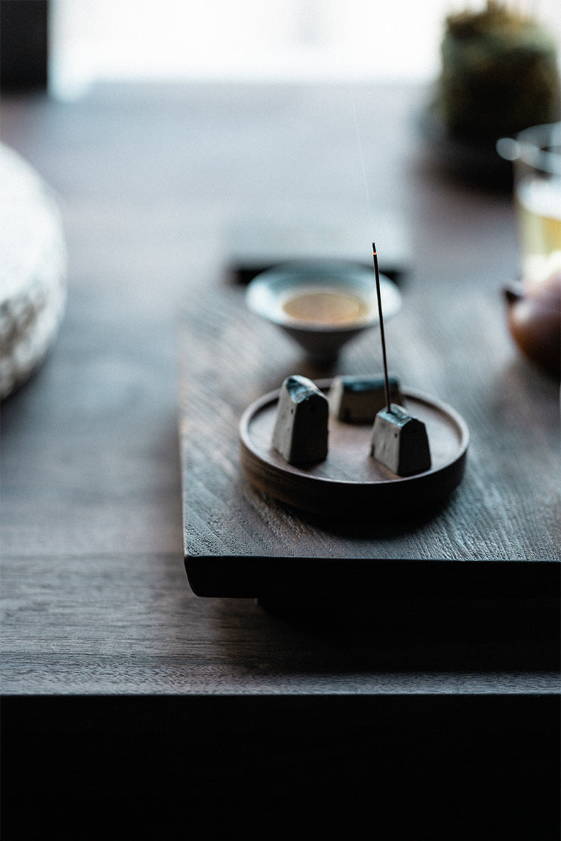Bouchon d'encens japonais rétro créatif fait à la main, siège d'encens table d'encens plateau de bouchon d'encens de cérémonie du thé à la maison zen
