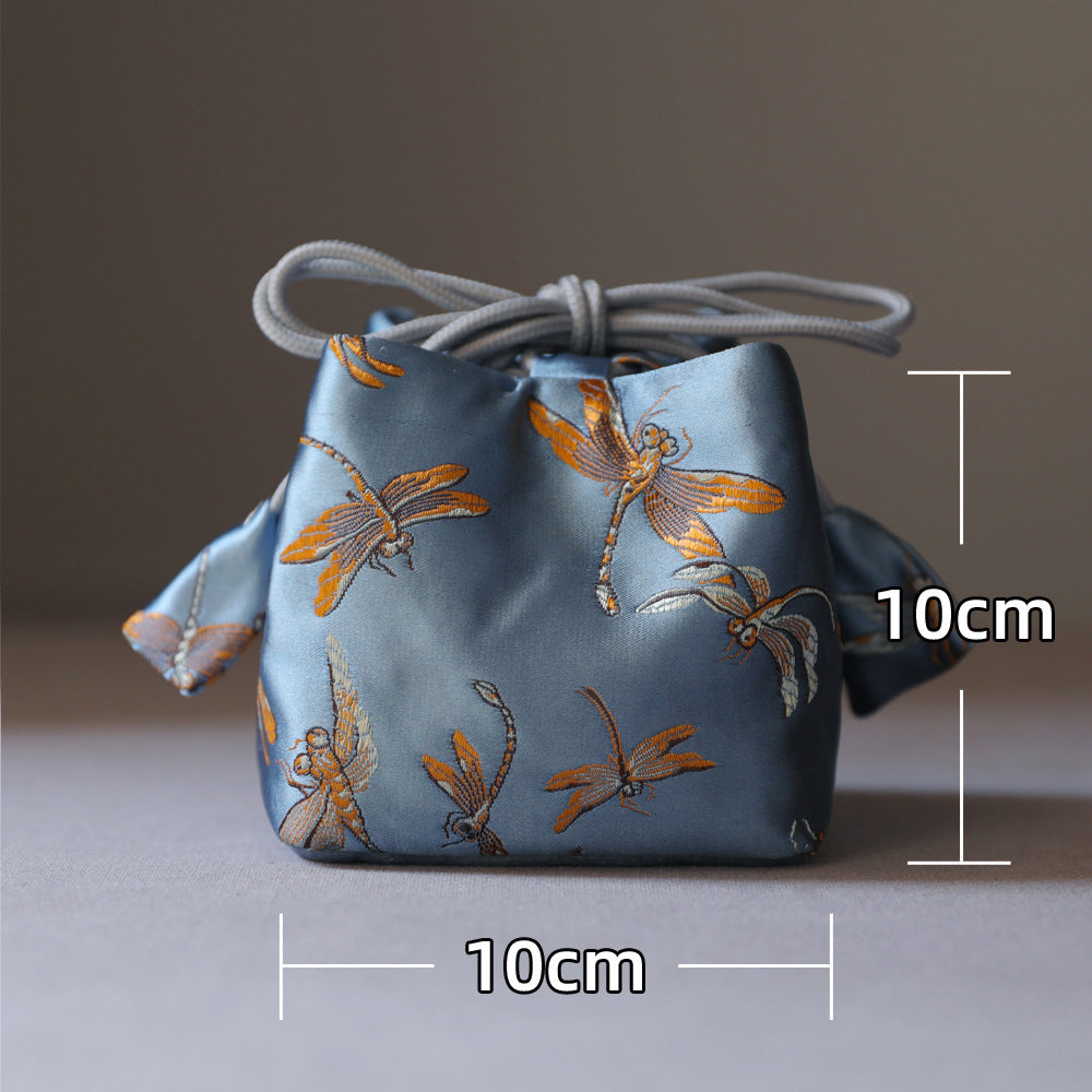 Gohobi Colourful Brocade Teaware Storage Travel Bag Shifuku