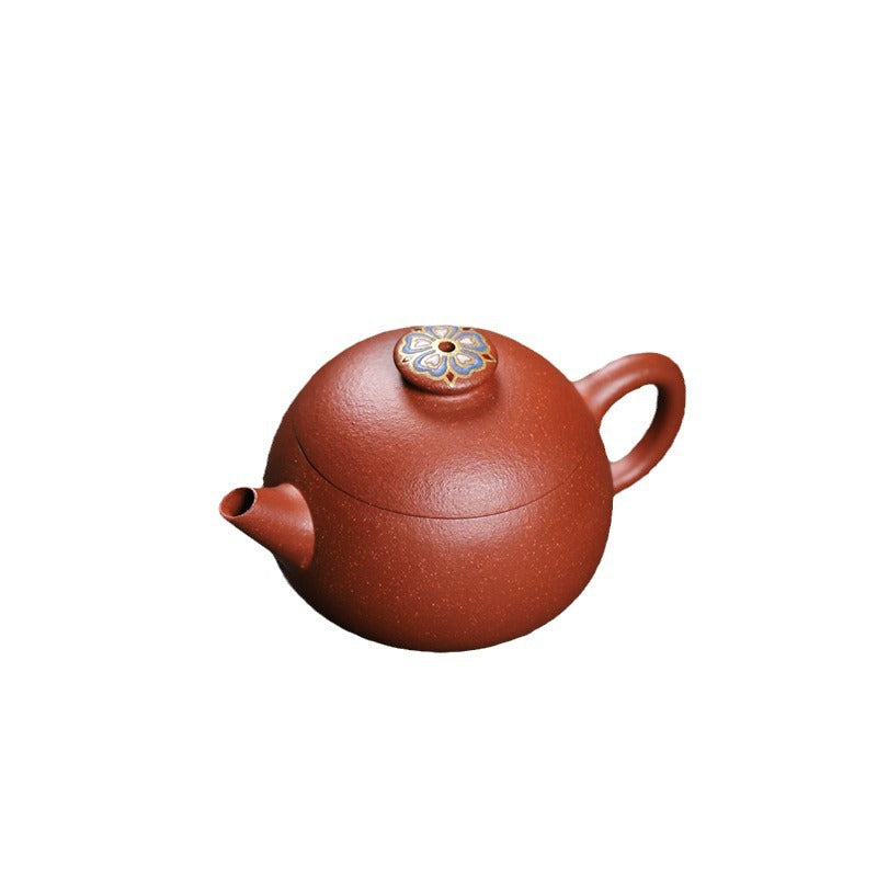 Gohobi Handmade Yixing Zisha Sandy Purple Clay Teapot – 90ml Handmade Original Ore Jiangpo Clay Bowl-Shaped Teapot, Thin Body with Built-in Filter, Gongfu Small Teaware