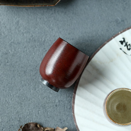 Tasse à thé en céramique rouge faite à la main Gohobi de la Cité interdite (version haute 40 ml)