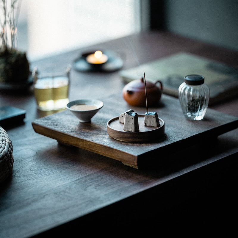Bouchon d'encens japonais rétro créatif fait à la main, siège d'encens table d'encens plateau de bouchon d'encens de cérémonie du thé à la maison zen