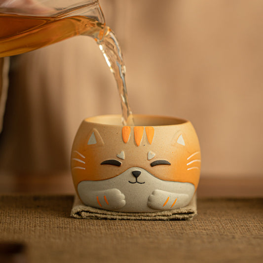 Gohobi Hand-painted Cat Master Tea Cup Coffee Mug