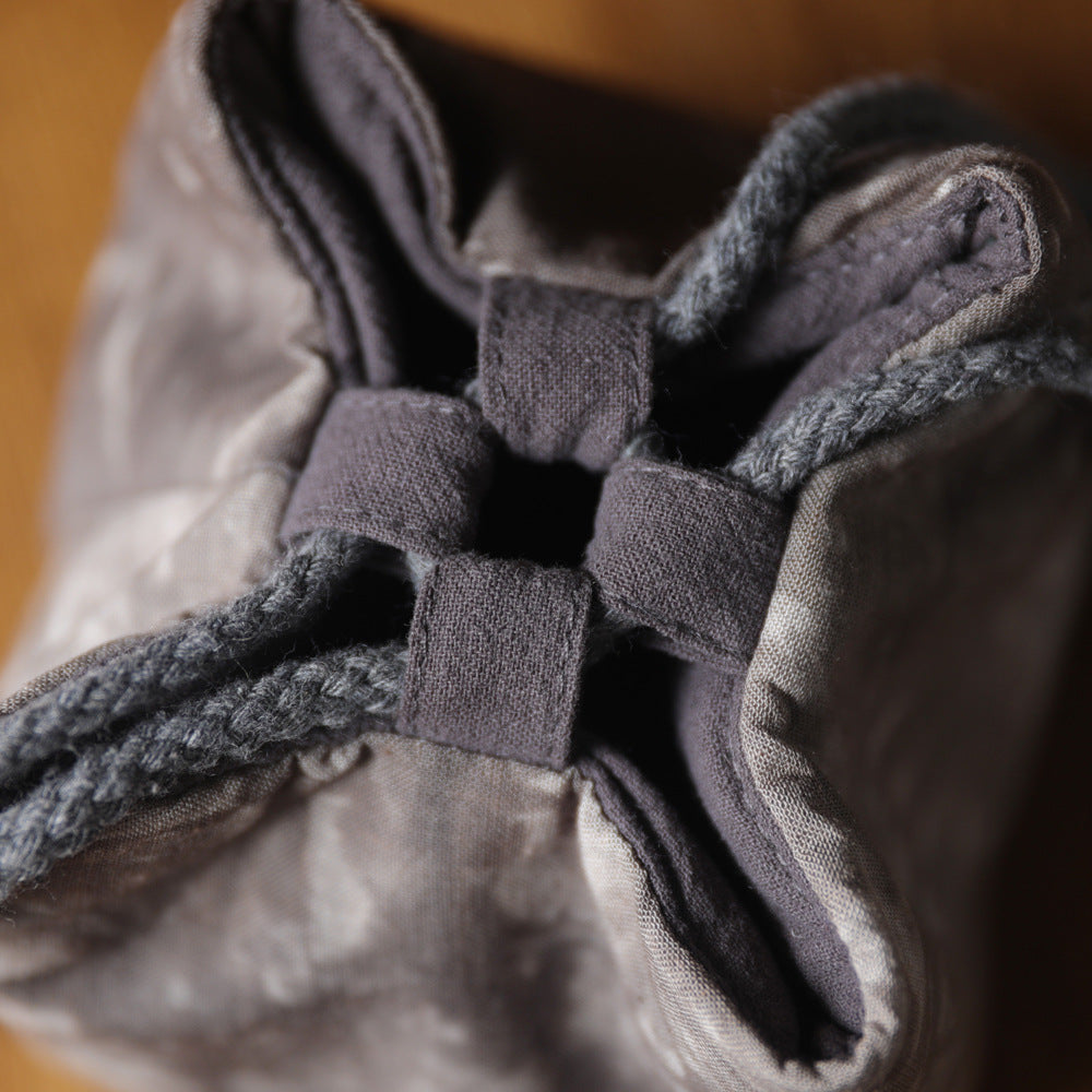 Sac de voyage de rangement pour théière en tissu teint Gohobi