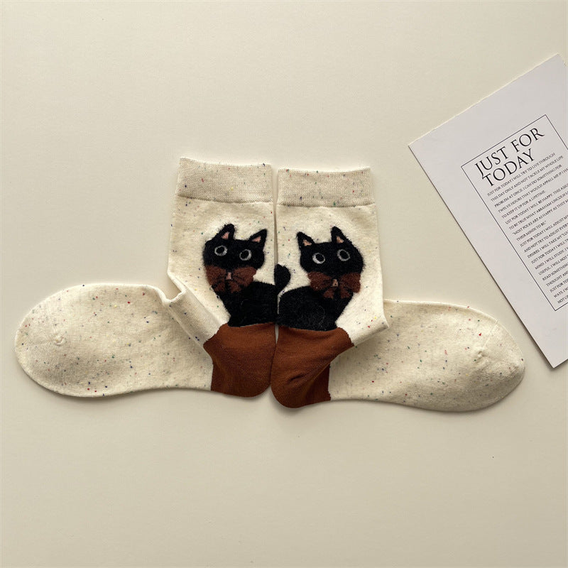 Gohobi Fuzzy Big Cat Heel Socks