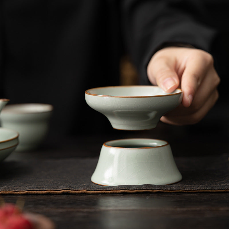 Ensemble de filtres à thé en céramique Gohobi Tianqing Ru Kiln