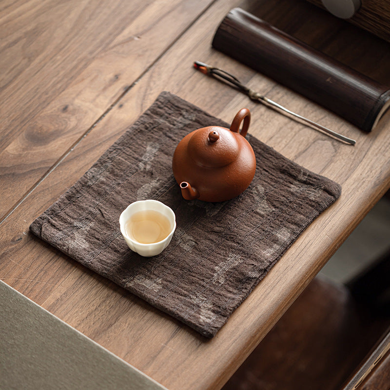 Torchon Gongfu en coton et lin teint à la main Gohobi