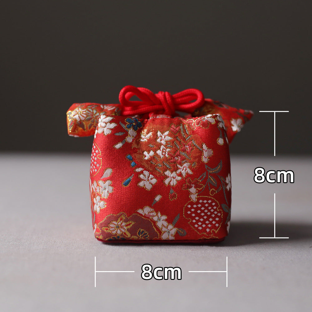 Gohobi Colourful Brocade Teaware Storage Travel Bag Shifuku