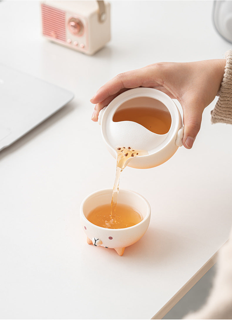 Ensemble théière et tasse à thé Gohobi Shiba Inu