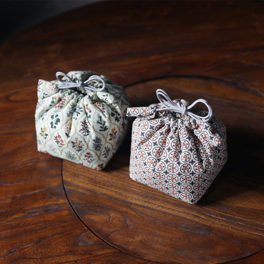 Gohobi Floral and Pot Pattern Teaware Storage Travel Bag