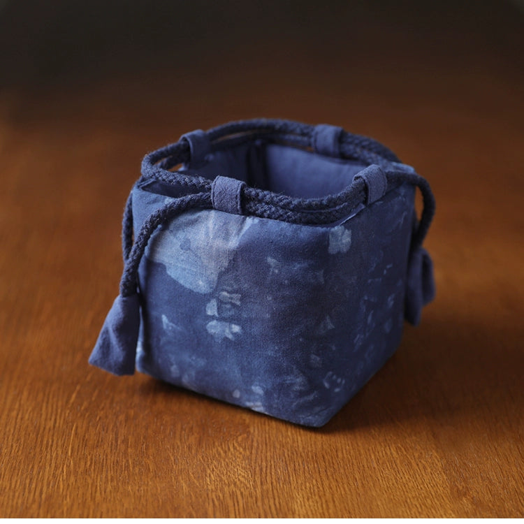 Sac de voyage de rangement pour théière en tissu teint Gohobi