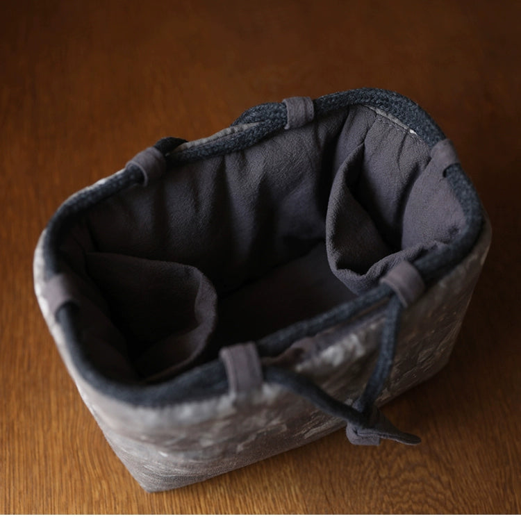 Gohobi Large Dyed Fabric Teaware Storage Travel Bag Shifuku